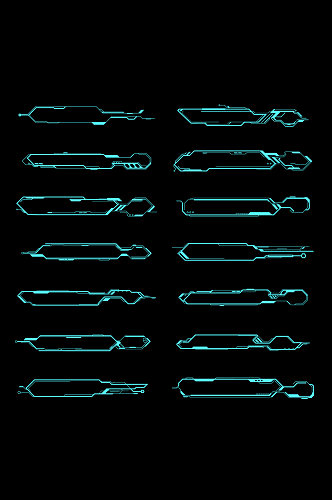 蓝色科技感标题框元素免扣元素