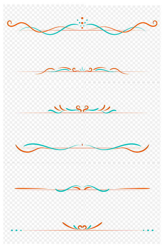 中式分割线手绘云纹分割线装饰线条免扣元素
