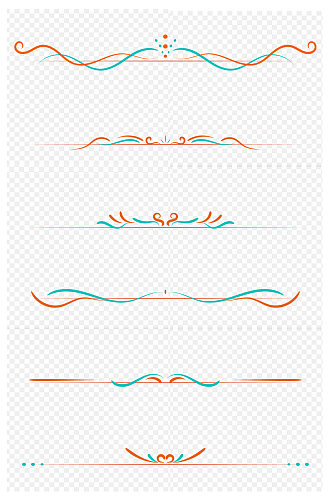 中式分割线手绘云纹分割线装饰线条免扣元素