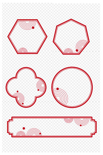 古风线条边框窗户中国风复古边框免扣元素