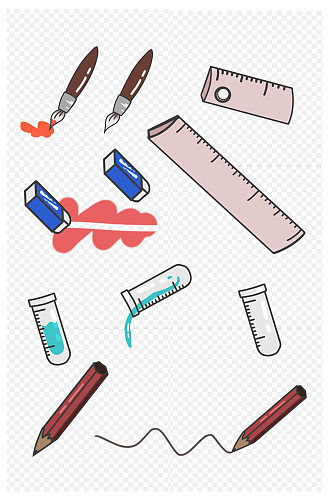 卡通文具素材装饰图案免扣元素