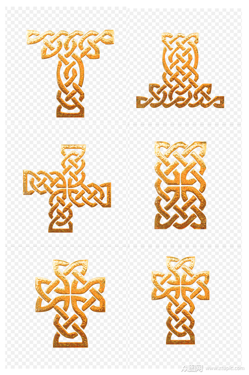 鎏金古风古典花边中式立体雕刻边框免扣元素素材