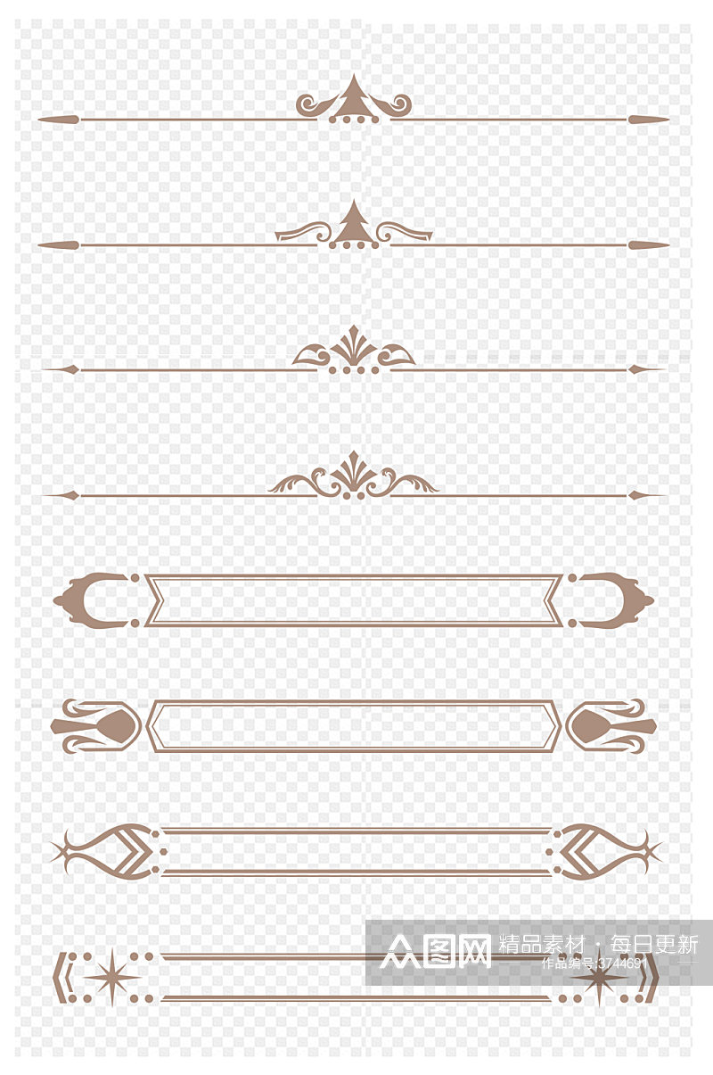 欧式欧风花纹纹理边框分割线标题框免扣元素素材