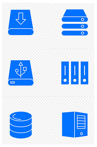 服务器充电宝储存机房硬盘图标免扣元素
