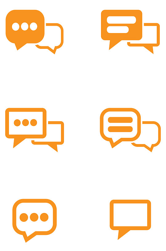 对话框留言短信聊天新消息图标免扣元素