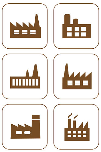 工厂场地工厂生产车间食品厂图标免扣元素