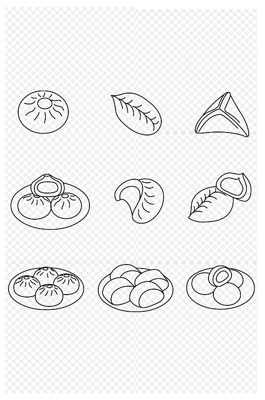 食物美食包子蒸饺糖包豆馒头免扣元素