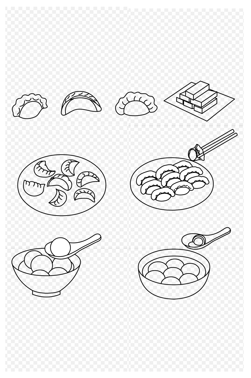 中国美食简笔画食物图片