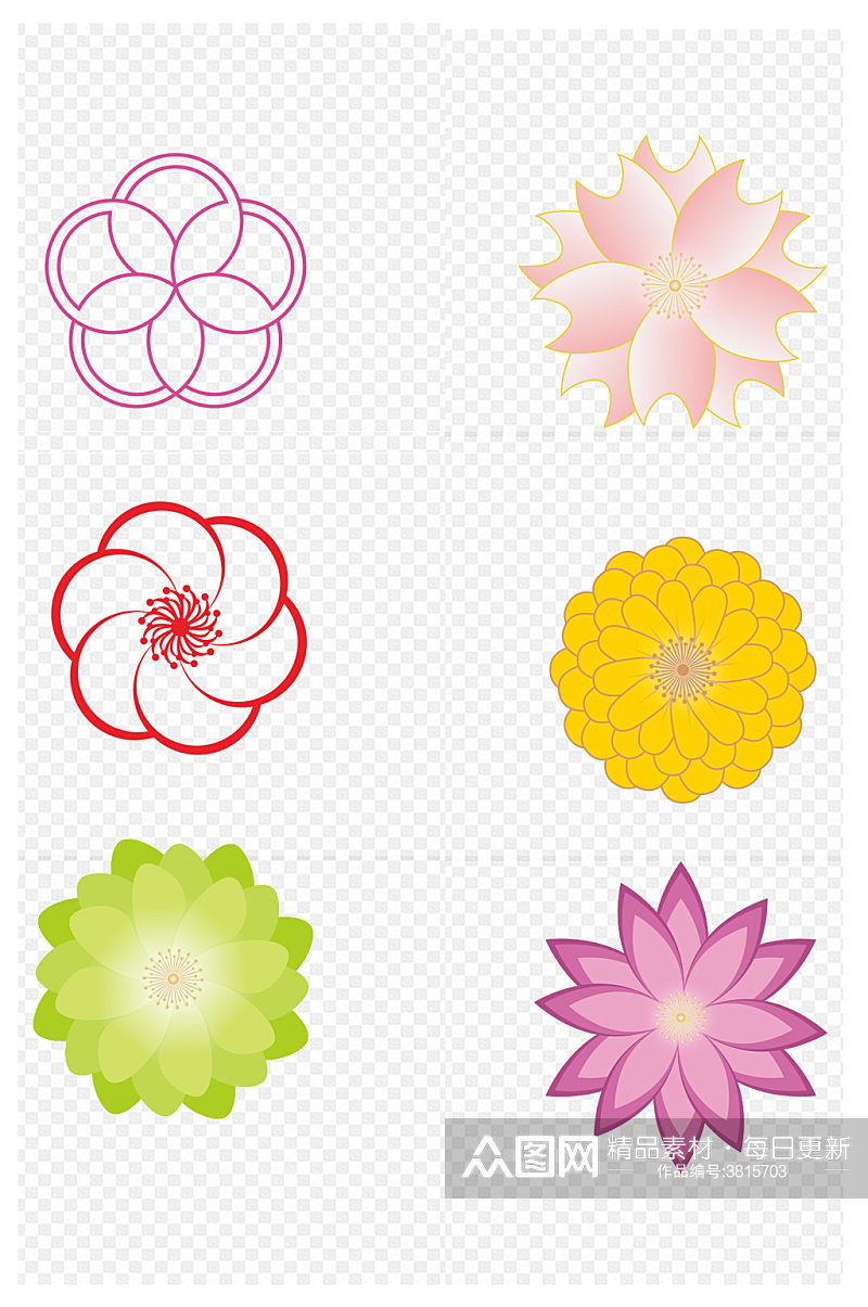创意花朵花卉图案素材免扣元素素材