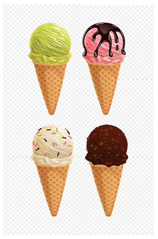 手绘插画甜品冰淇淋甜筒雪糕框