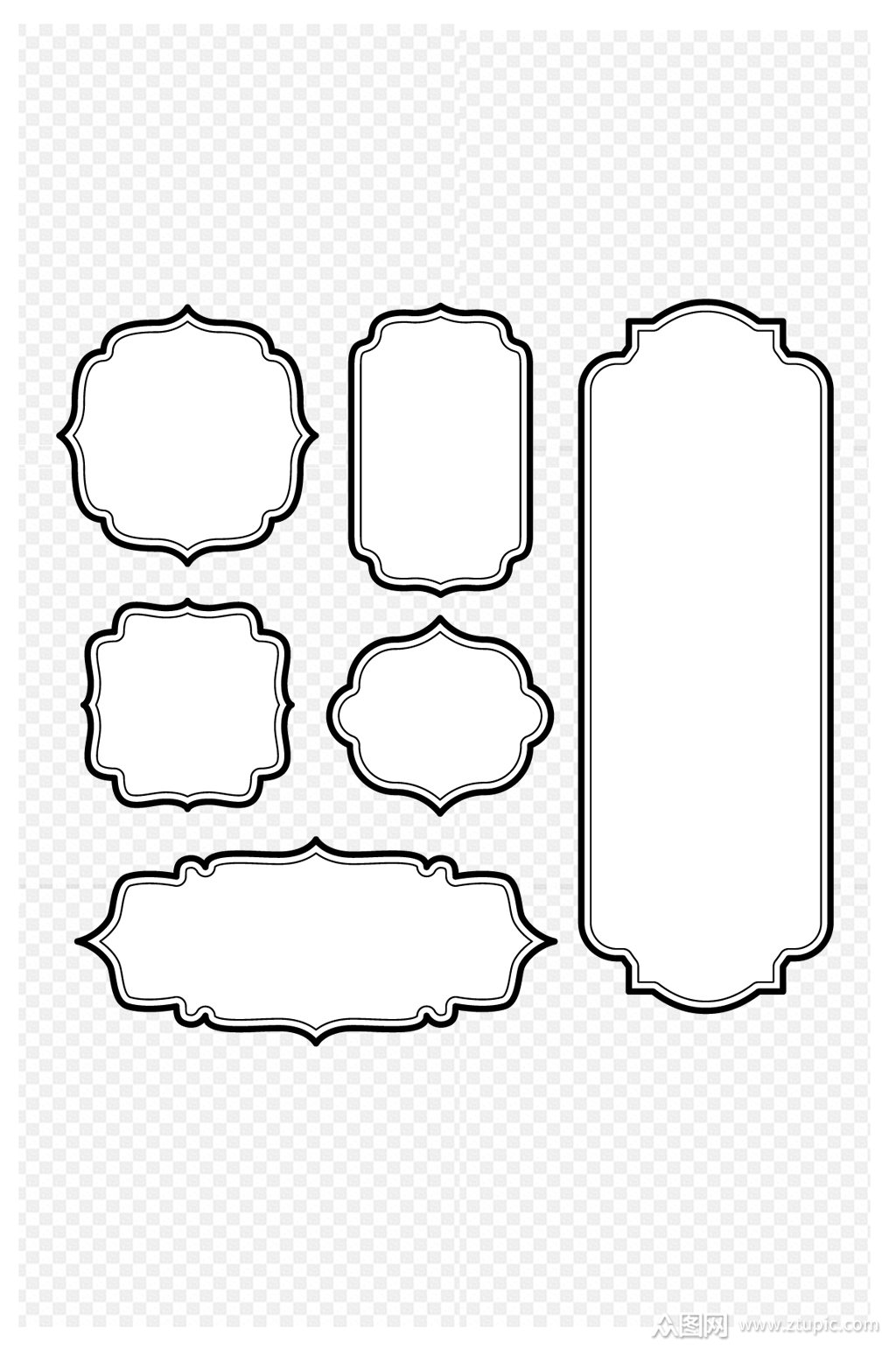 复古框架图标模板插画免扣元素素材