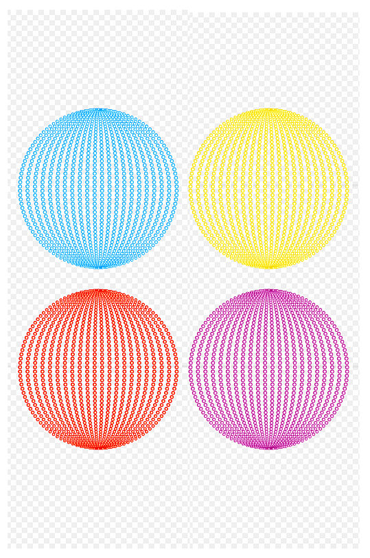 时尚潮流科技感3D球形立体小圆点免扣元素