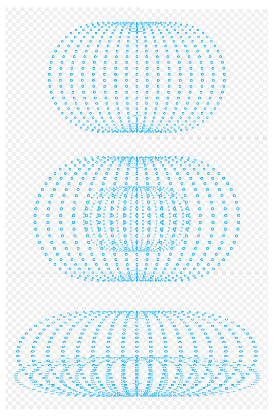 时尚商务科技感空间感立体圆点渐变免扣元素