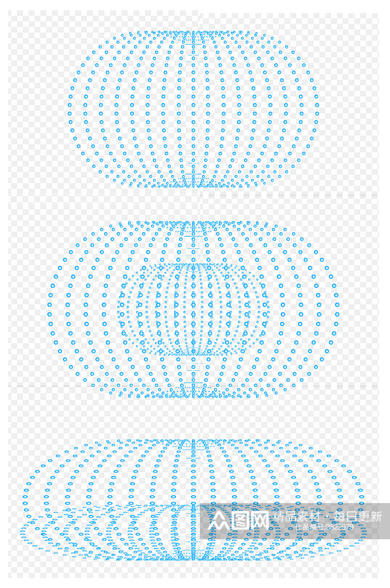 时尚商务科技感空间感立体圆点渐变免扣元素素材