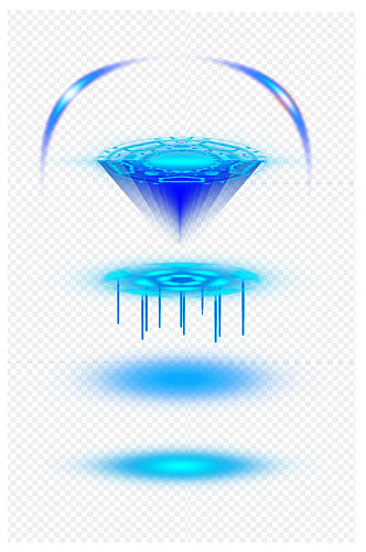 蓝色高科技炫酷底部基座光效高级感免扣元素
