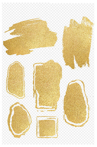金色金属磨砂质感印章毛笔对话框免扣元素