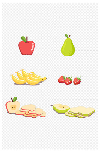 水果果盘苹果梨香蕉草莓免扣元素