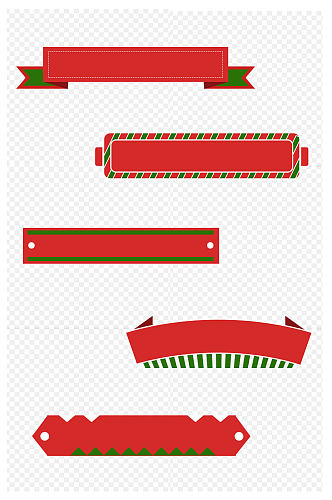 圣诞节平安夜卡通几何边框标题栏免扣元素