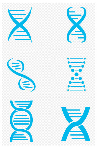 医疗DNA生物遗传序列图标免扣元素