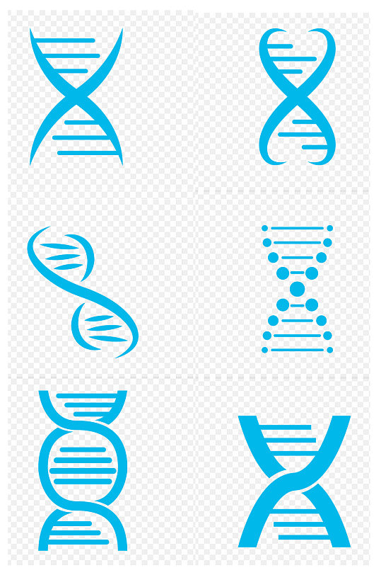 医疗DNA生物遗传序列图标免扣元素