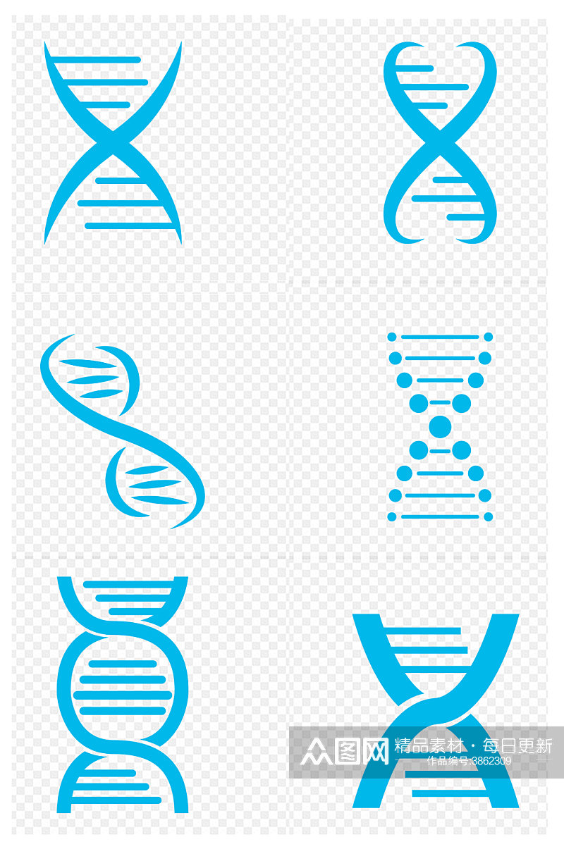 医疗DNA生物遗传序列图标免扣元素素材
