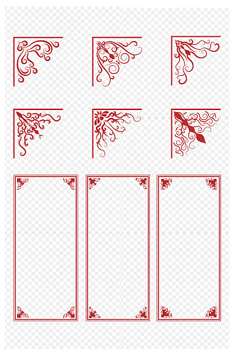 中国风古典花纹边框花边纹理边角框免扣元素