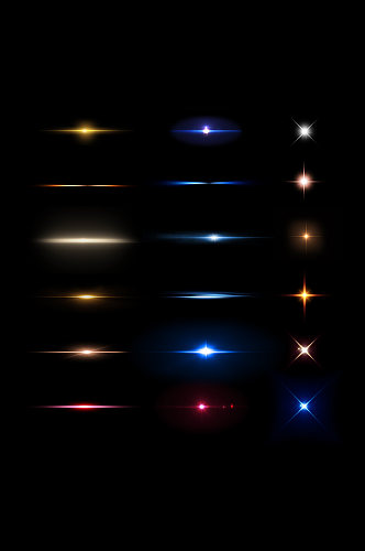 光效光束星光科技光暖光炫光海报免扣元素