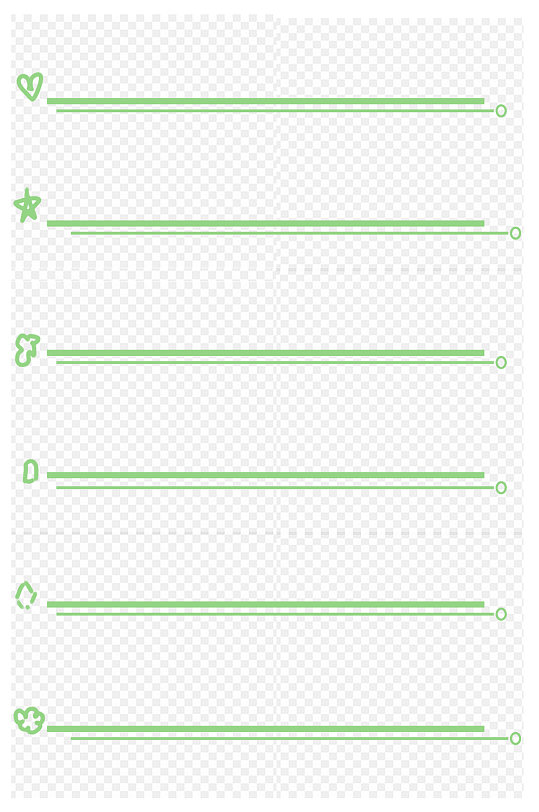 简约线条小清新绿色页眉分割线手绘免扣元素