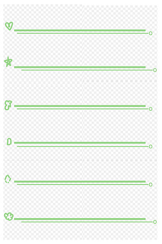 简约线条小清新绿色页眉分割线手绘免扣元素