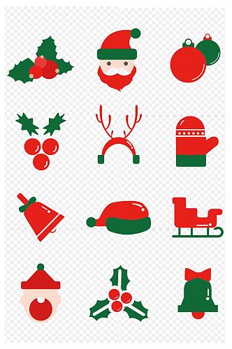 圣诞铃铛圣诞圣诞帽雪橇装饰图案免扣元素