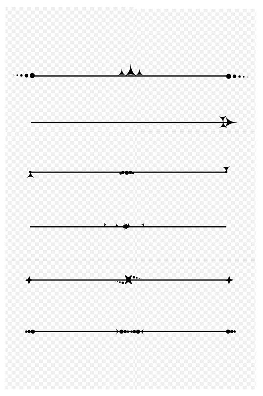 手绘黑色商务分割线边框纹理免扣元素