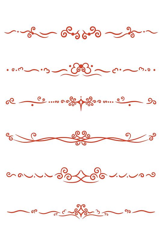 中国风分隔线装饰框线条春节元旦免扣元素