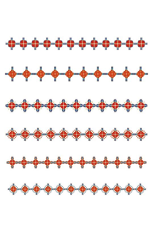 中式国潮古典花边纹理分割线装饰免扣元素