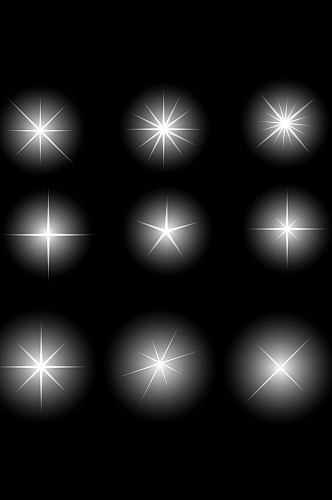 白色梦幻星空星星光束光斑星星素材免扣元素
