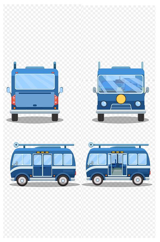 公交车客车汽车交通工具卡通动画免扣元素