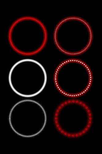 红色白色光效光圈灯泡光环透明免扣元素