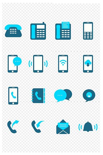 座机电话信封互联网社交图标免扣元素