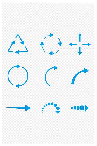 箭头卡通科技环形扁平方向循环循环免扣元素