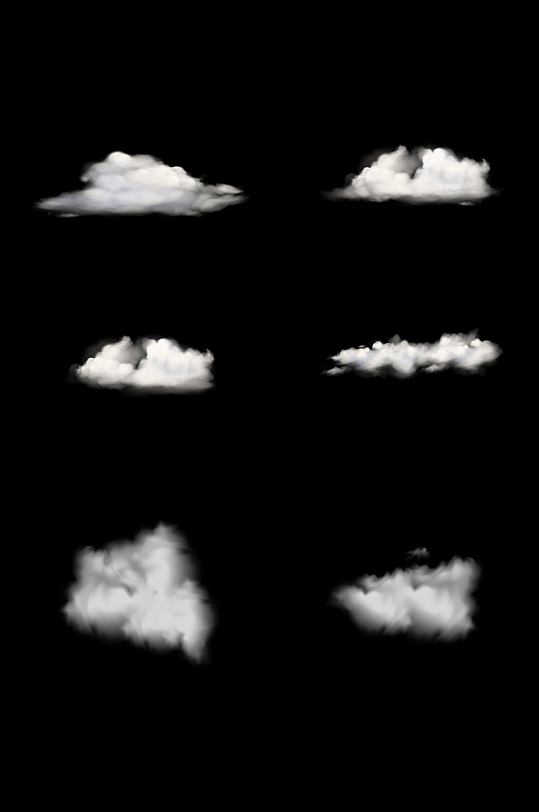 漂浮白云朵云彩烟雾透明背景素材免扣元素