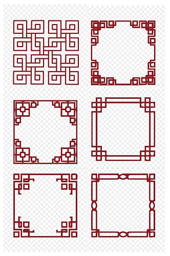 中国风古典花纹花边中式边框分割免扣元素