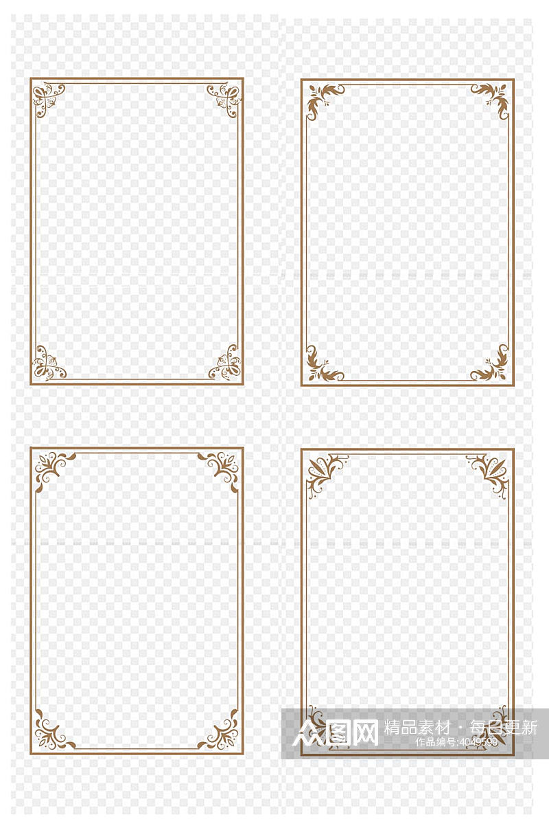 欧式边框古典纹理复古标题框文本框免扣元素素材
