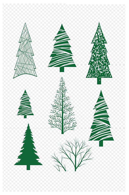 圣诞节圣诞树树元素免扣元素