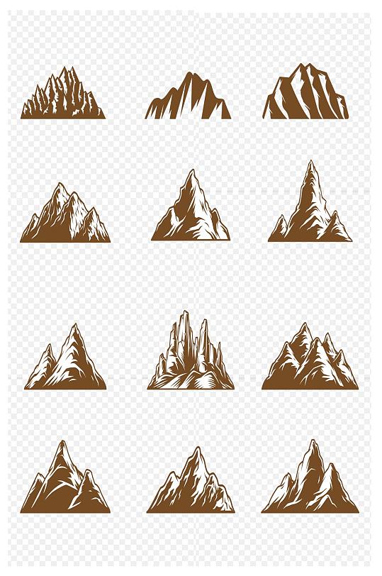 山脉手绘山峰山图标免扣元素模板下载-编号4412362-众图网