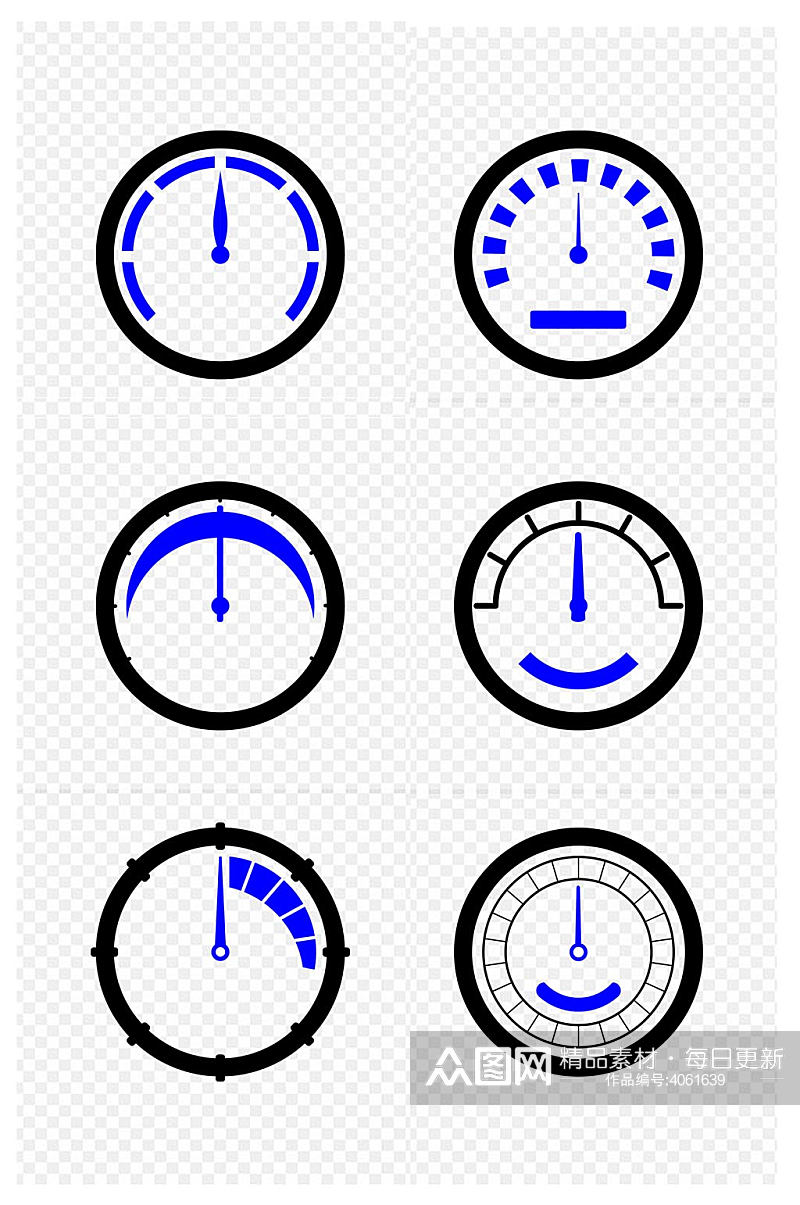 手绘油表速度表配速表气压表图标免扣元素素材