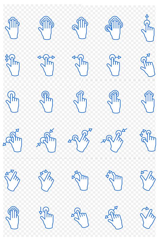 手势操作提示手指手势步骤图标免扣元素