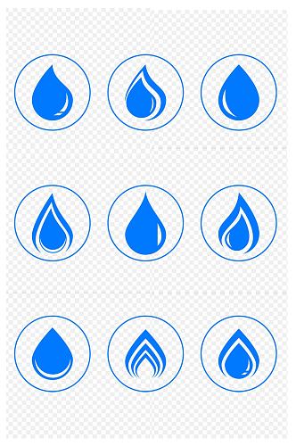 水滴标志水资源水元素水源图标免扣元素
