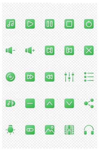 音乐UI播放器UI快进快退图标免扣元素