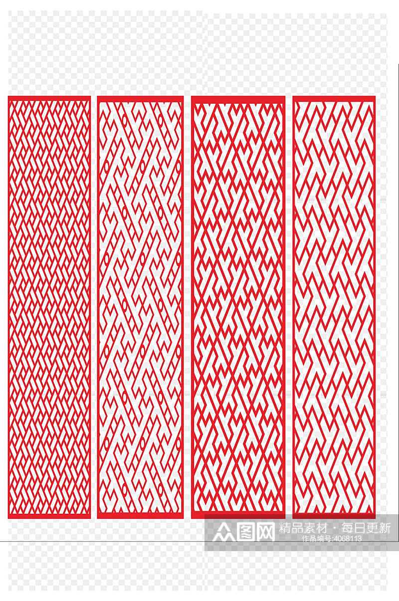 室内装修镂空雕花中式装修装饰免扣元素素材