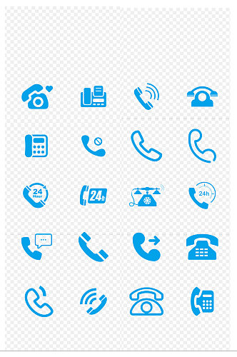 常用电话图标扁平风集合免扣元素