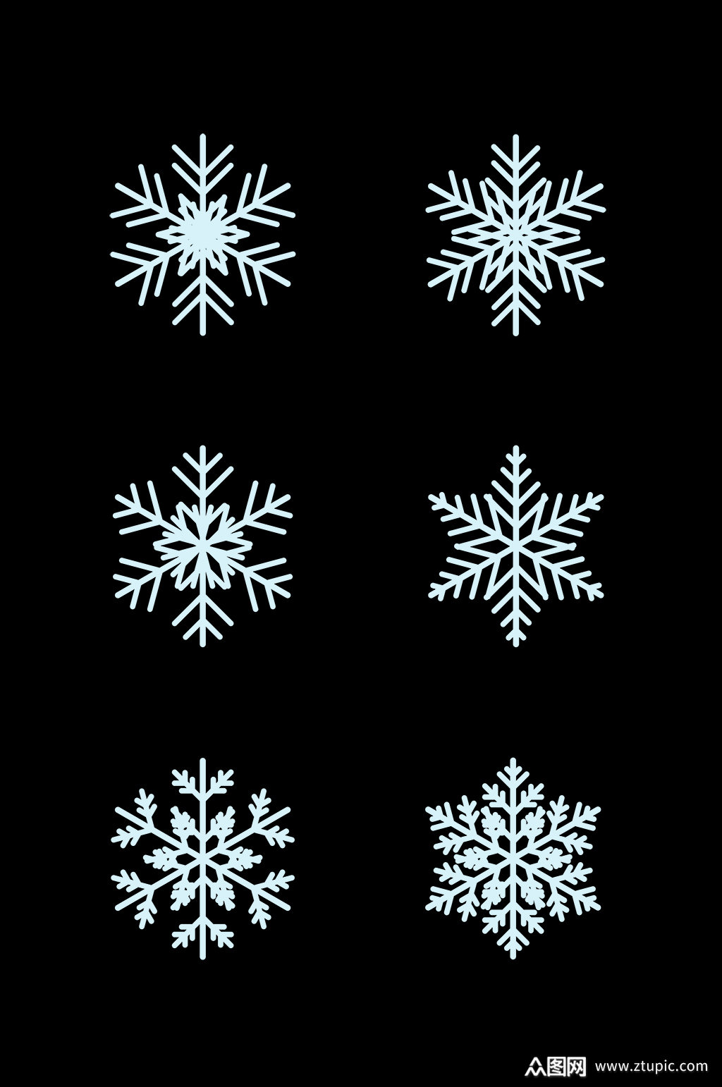 冬天精致雪花元素免扣元素素材